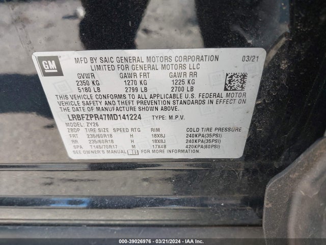 Buick Envision Awd Essence 2021 LRBFZPR47MD141224 Image 9