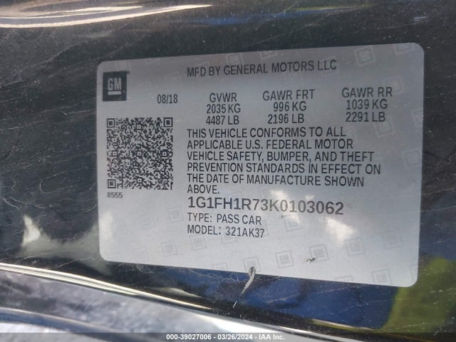 Chevrolet CAMARO 2SS 2019 1G1FH1R73K0103062 Image 9