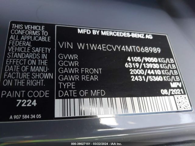 W1W4ECVY4MT068989 Mercedes-Benz Sprinter 2500 High Roof V6