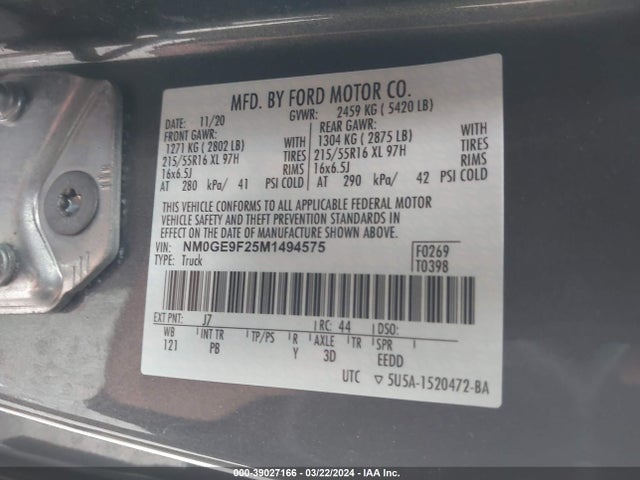 Ford Transit Connect Xlt Passenger 2021 NM0GE9F25M1494575 Image 9
