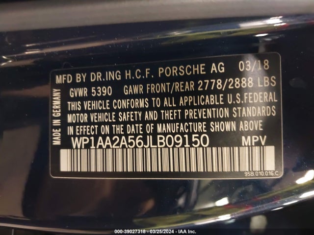 2018 PORSCHE MACAN WP1AA2A56JLB09150 Photo 8