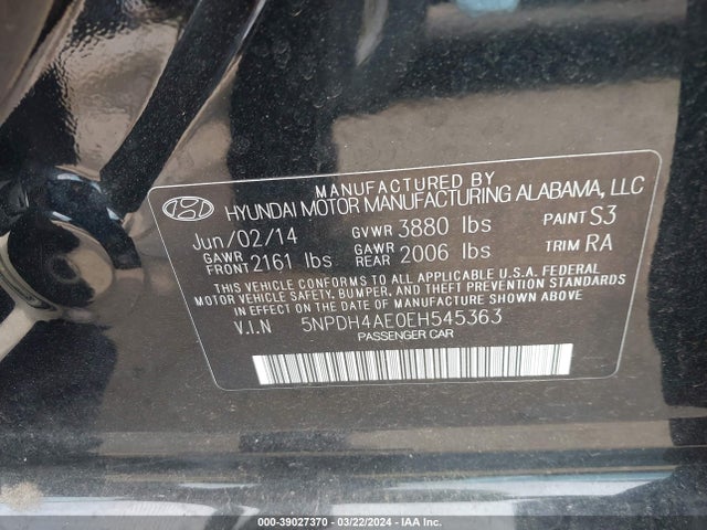 Hyundai ELANTRA SE 2014 5NPDH4AE0EH545363 Image 9