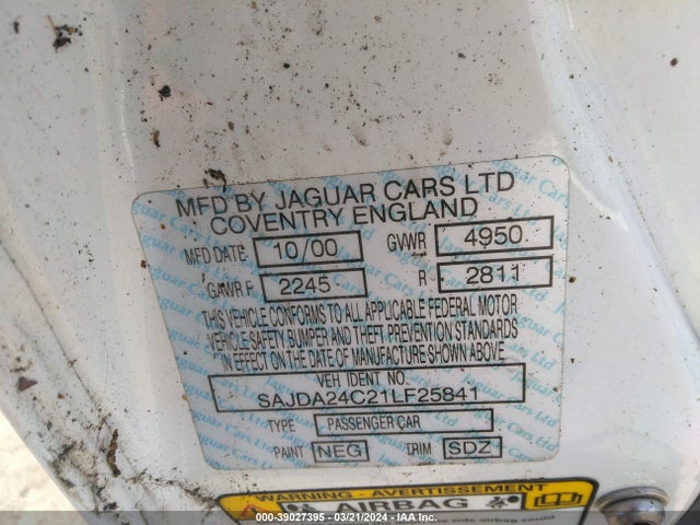 2001 JAGUAR XJ8 SAJDA24C21LF25841 Photo 8