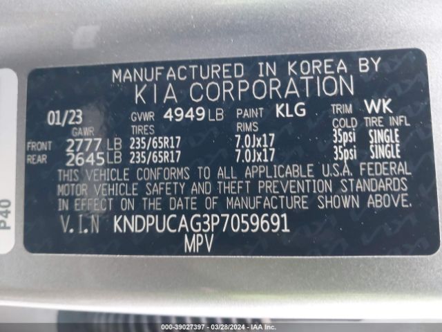 KNDPUCAG3P7059691 KIA Sportage Hybrid Lx