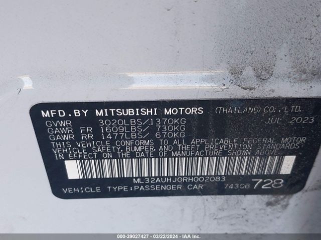 2024 MITSUBISHI MIRAGE ML32AUHJ0RH002083 Photo 8