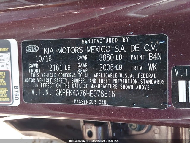 KIA FORTE LX 2017 3KPFK4A76HE078616 Image 9