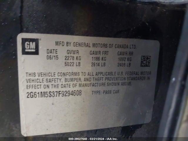 Cadillac XTS LUXURY 2015 2G61M5S37F9294608 Image 9