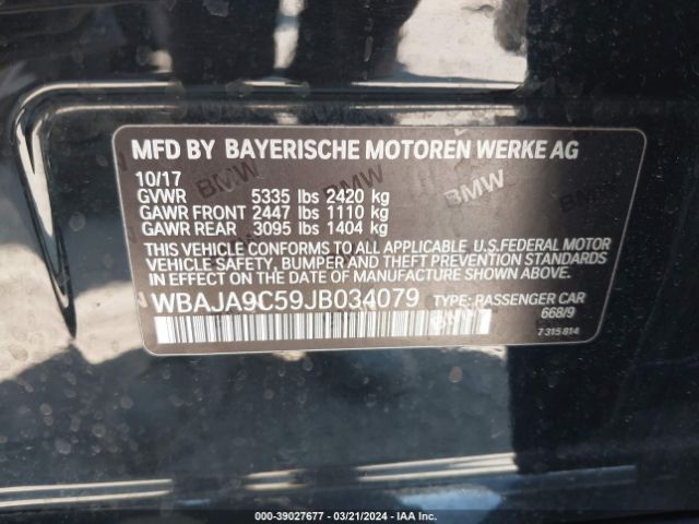 WBAJA9C59JB034079 BMW 530e Iperformance