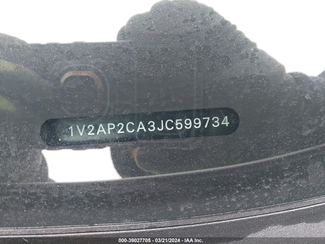 1V2AP2CA3JC599734 Volkswagen Atlas 2.0t S