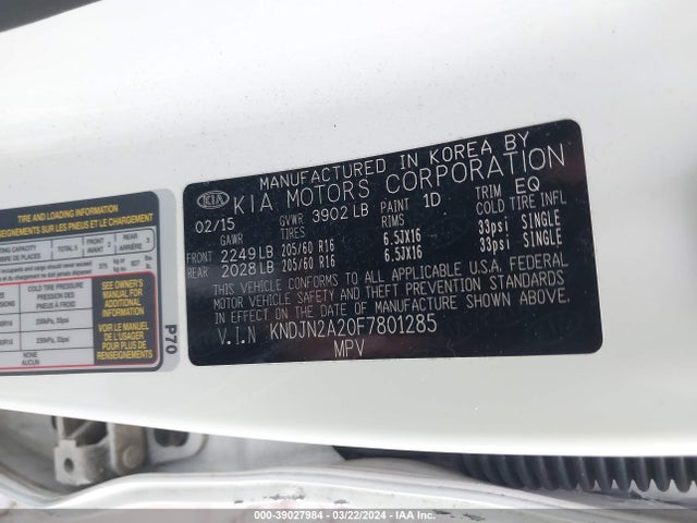 KIA Soul 2015 KNDJN2A20F7801285 Image 9
