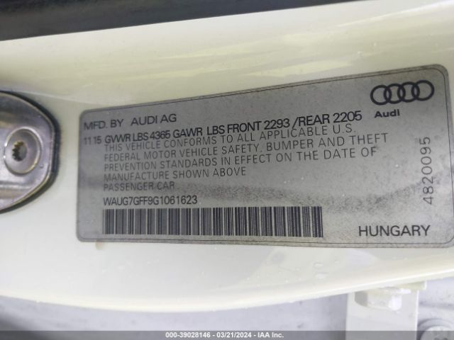 WAUG7GFF9G1061623 Audi A3 1.8t Premium
