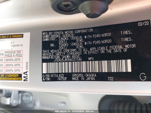 Toyota 4runner Limited 2022 JTEKU5JR0N6037346 Image 9