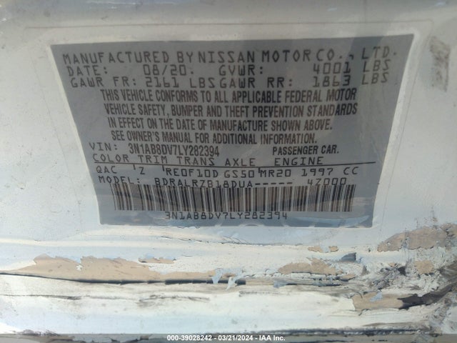 Nissan Sentra Sr Xtronic Cvt 2020 3N1AB8DV7LY282394 Image 9