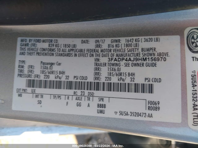 Ford FIESTA S 2017 3FADP4AJ9HM156970 Image 9