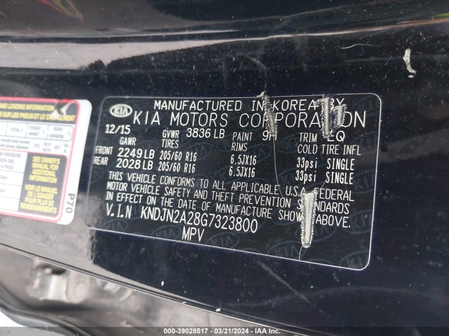 KIA Soul 2016 KNDJN2A28G7323800 Image 9