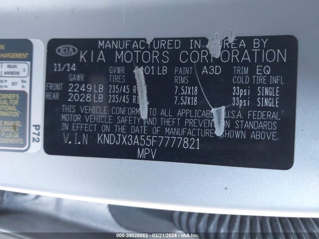 KIA Soul ! 2015 KNDJX3A55F7777821 Image 9