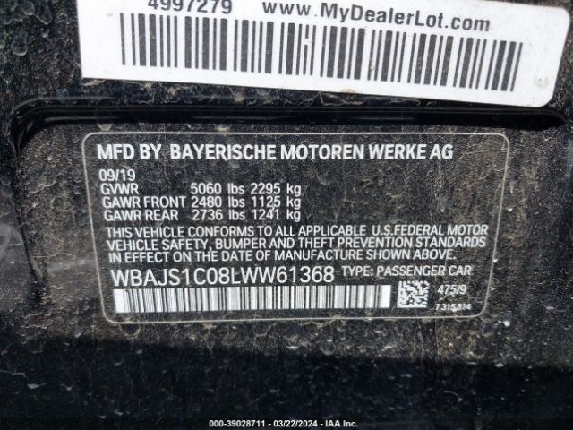 WBAJS1C08LWW61368 BMW 540I
