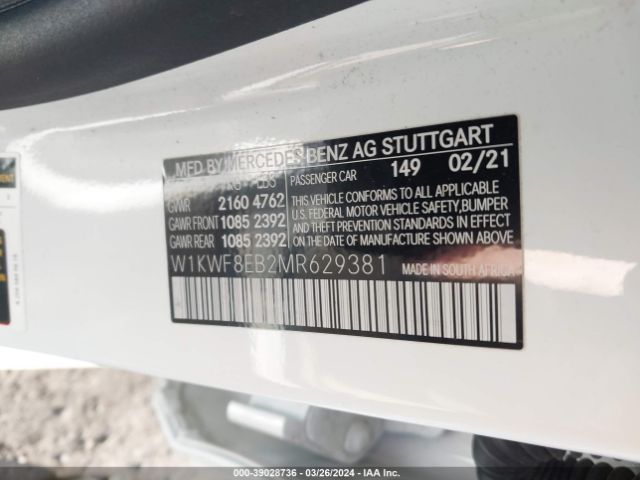 W1KWF8EB2MR629381 Mercedes-Benz C 300 4matic