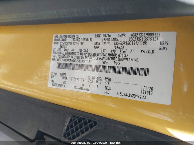 Ford Transit-250 2016 1FTKR3XM0GKB35115 Image 9
