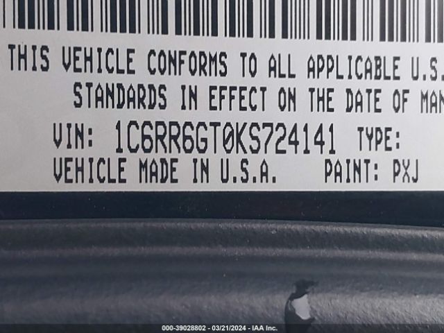 1C6RR6GT0KS724141 RAM 1500 Classic Warlock Quad Cab 4x2 6'4 Box