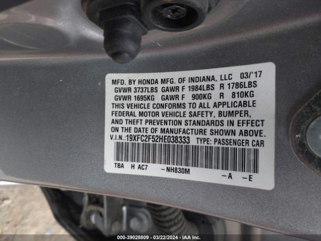 19XFC2F52HE038333 Honda Civic Lx