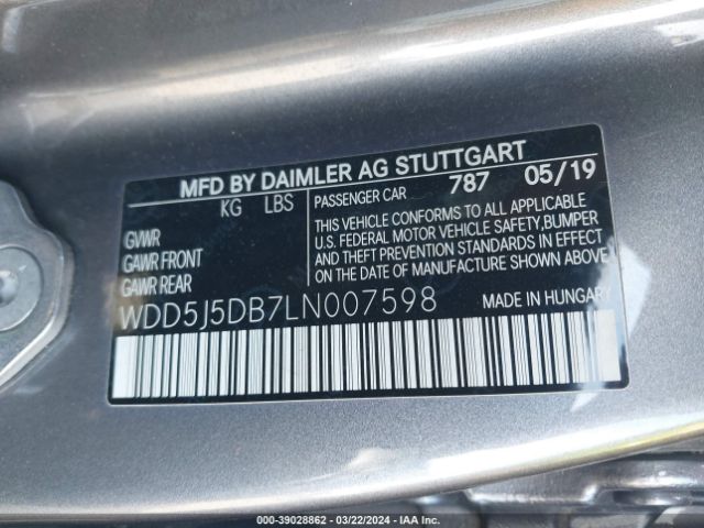 WDD5J5DB7LN007598 Mercedes-Benz Amg Cla 45 4matic