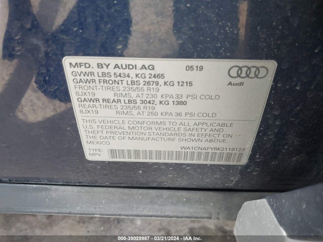 WA1CNAFY8K2118123 Audi Q5 45 Premium