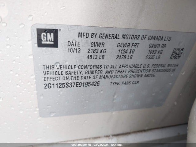 Chevrolet Impala 2lt 2014 2G1125S37E9195426 Image 9