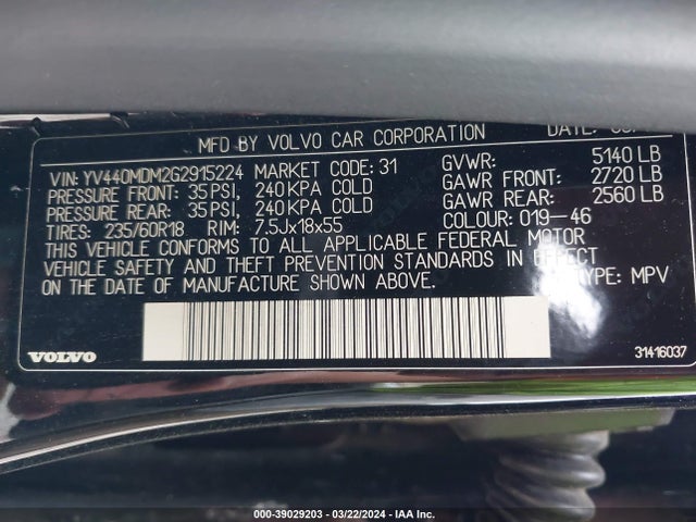 Volvo Xc60 T5 Drive-e Platinum 2016 YV440MDM2G2915224 Image 9