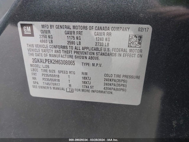 GMC Terrain Slt 2017 2GKALPEK2H6308065 Image 9
