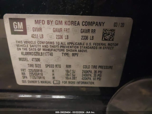 KL4MMDS20LB117740 Buick Encore Gx Fwd Select
