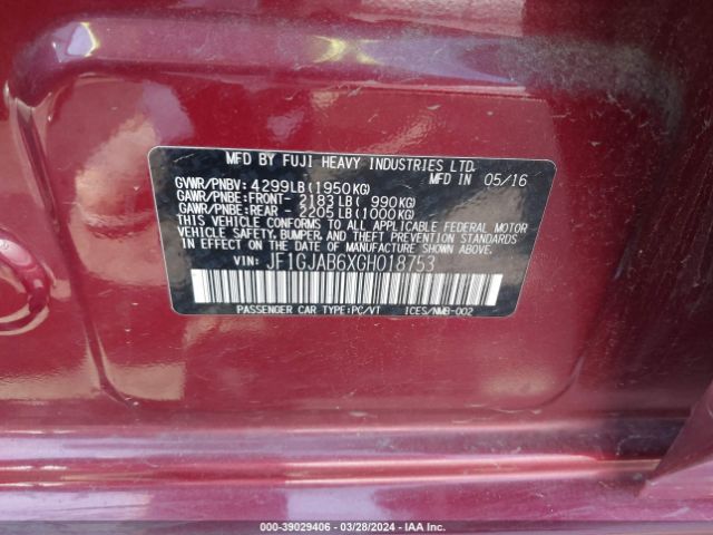 JF1GJAB6XGH018753 Subaru Impreza 2.0i Premium