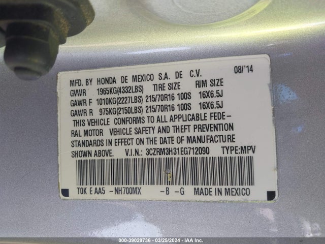 Honda CR-V LX 2014 3CZRM3H31EG712090 Image 9