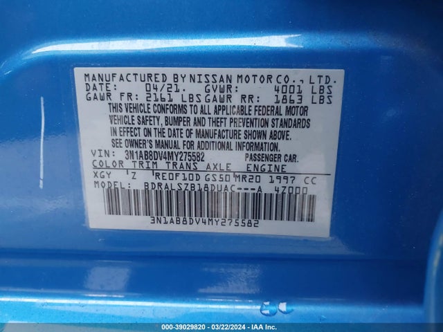 Nissan Sentra Sr Xtronic Cvt 2021 3N1AB8DV4MY275582 Image 9
