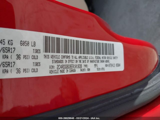 2C4RDGBG9ER101839 Dodge Grand Caravan American Value Pkg