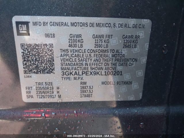 3GKALPEX9KL100201 GMC Terrain Slt