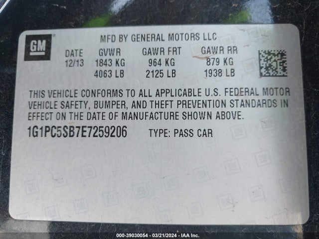Chevrolet Cruze 1lt Auto 2014 1G1PC5SB7E7259206 Image 9