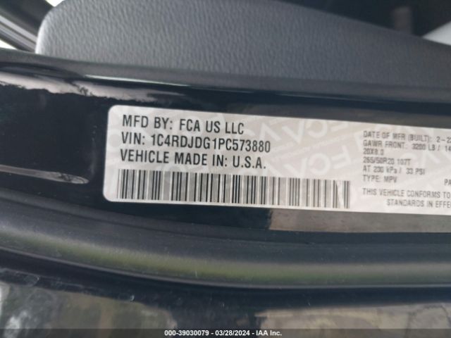 1C4RDJDG1PC573880 Dodge Durango Gt Plus Awd