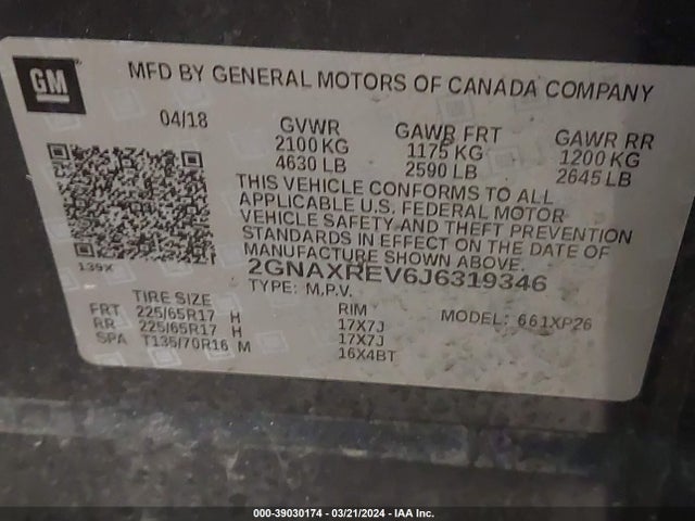 Chevrolet EQUINOX LS 2018 2GNAXREV6J6319346 Image 9