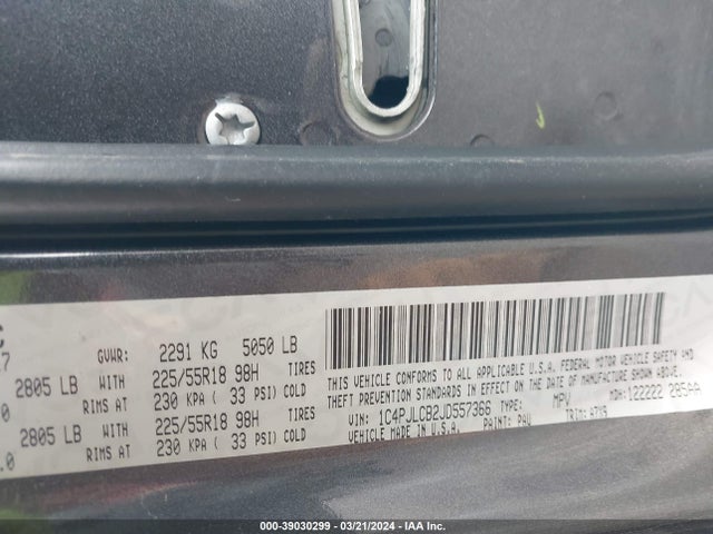 1C4PJLCB2JD557366 Jeep Cherokee Latitude Fwd