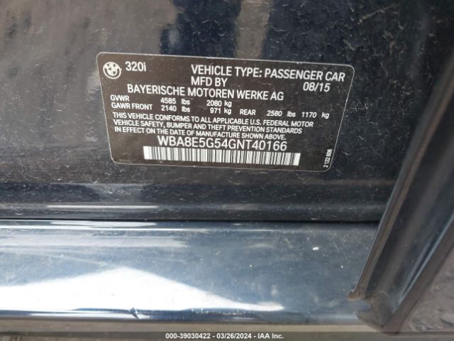 WBA8E5G54GNT40166 BMW 320i Xdrive