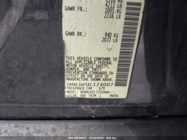1N4AL3AP1EC124007 Nissan Altima 2.5 S