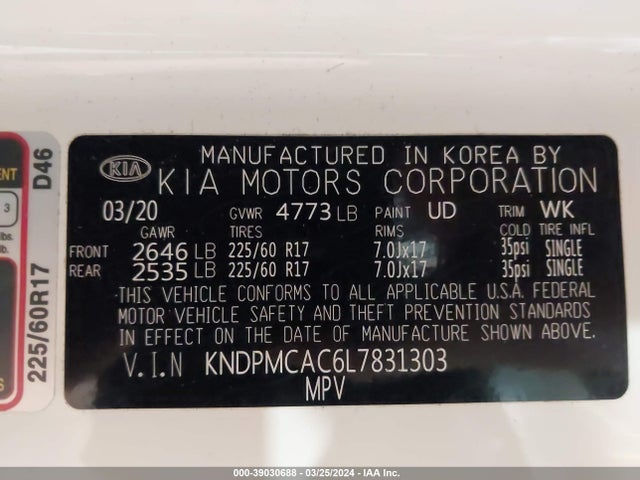 KIA Sportage Lx 2020 KNDPMCAC6L7831303 Image 9