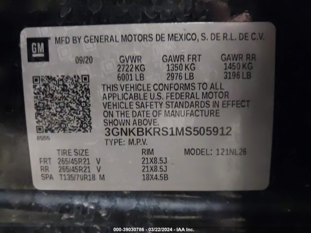 Chevrolet Blazer Awd Rs 2021 3GNKBKRS1MS505912 Image 9