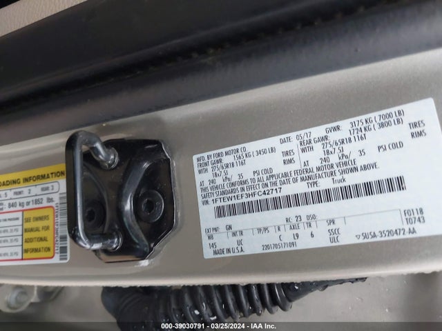 Ford F-150 Xlt 2017 1FTEW1EF3HFC42717 Image 9