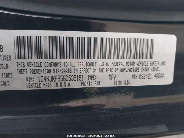 1C4NJRFB5GD535151 Jeep Patriot High Altitude Edition
