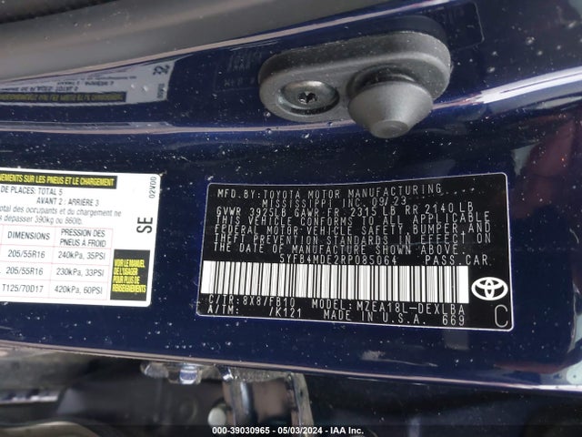 Toyota COROLLA LE 2024 5YFB4MDE2RP085064 Image 9