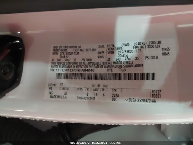 Ford F-150 Xl 2017 1FTEW1EP0HFA84040 Image 9