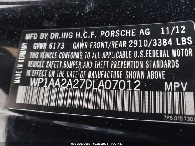 2013 PORSCHE CAYENNE WP1AA2A27DLA07012 Photo 8