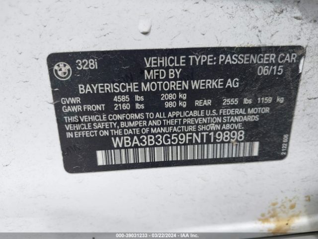 WBA3B3G59FNT19898 BMW 328i Xdrive